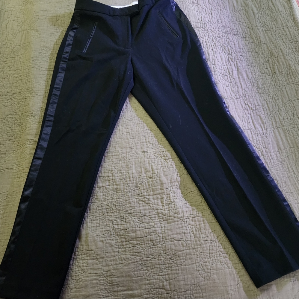 H&M Women's Black Trousers with Satin Trim